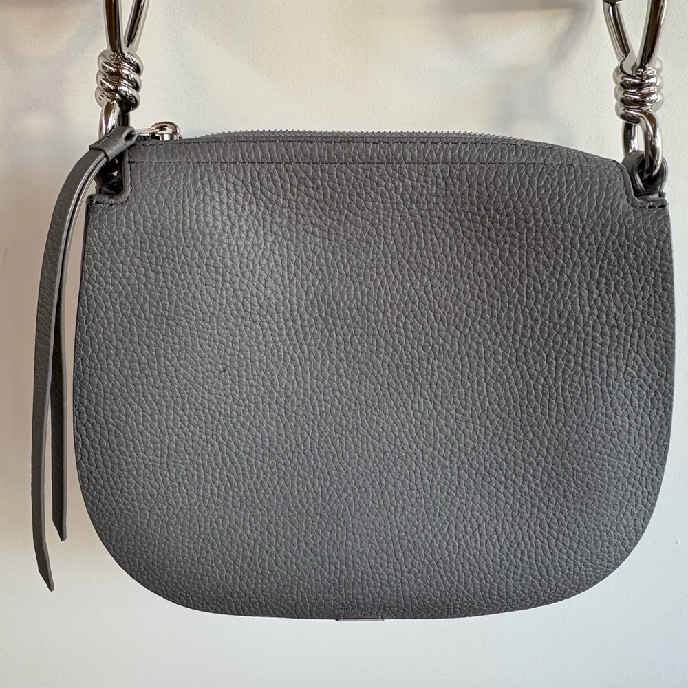 All Saints Charcoal Leather Shoulder Bag